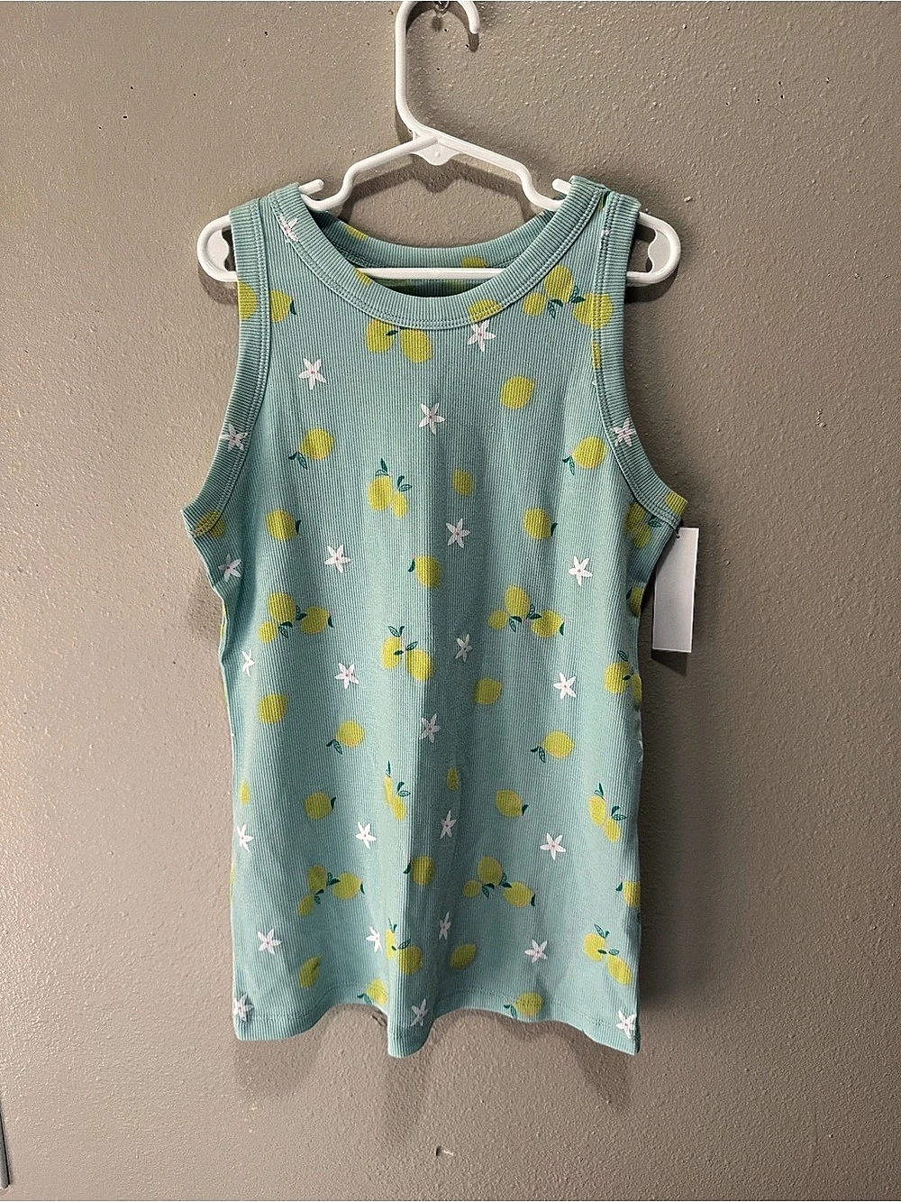 Wonder Nation Girls Kid Tough Ribbed Tank Top Blue & Yellow XL